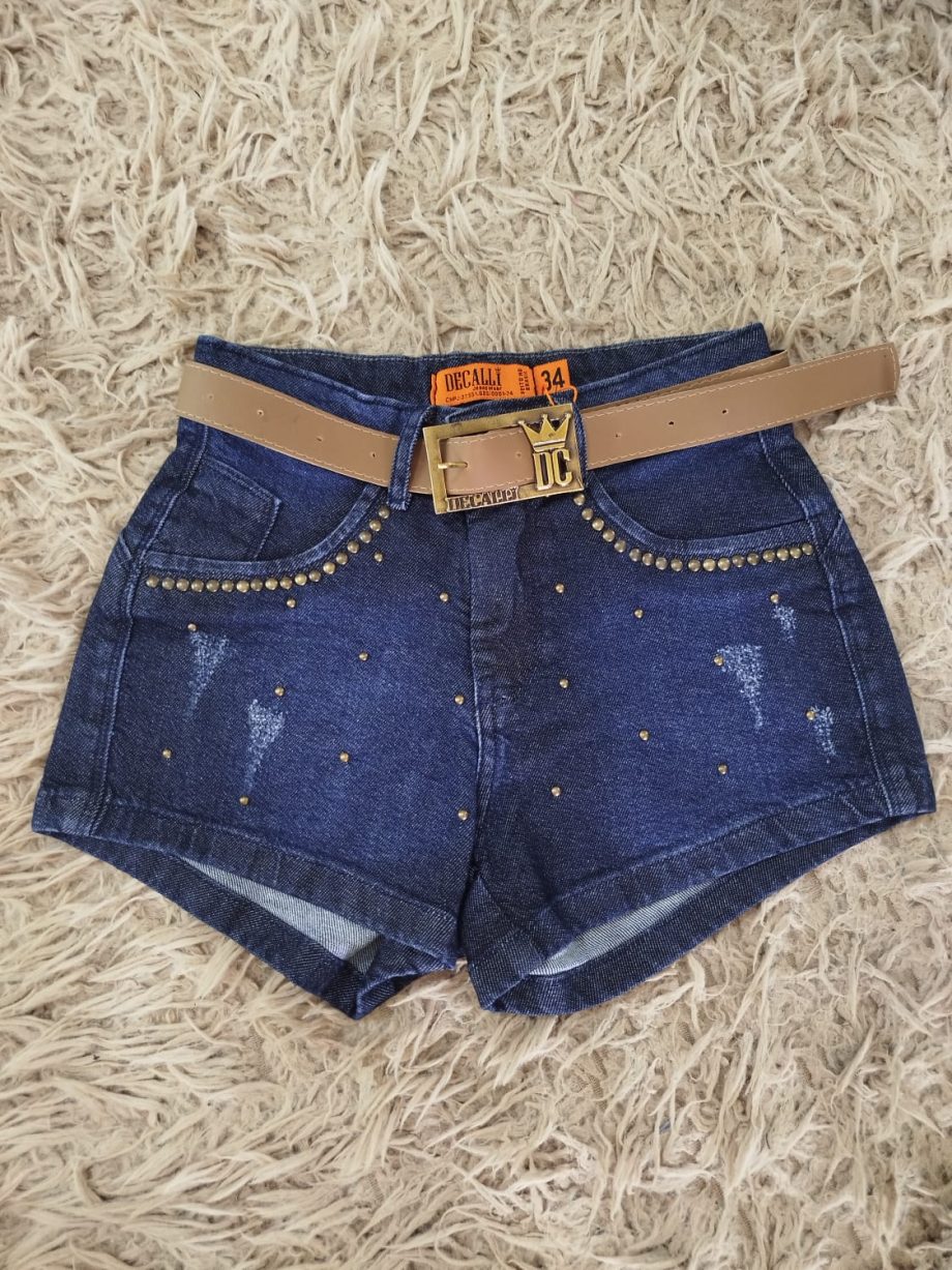 Short feminino Jeans Decalli
