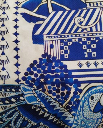 Vestido Macaquinho Estampado - Azul